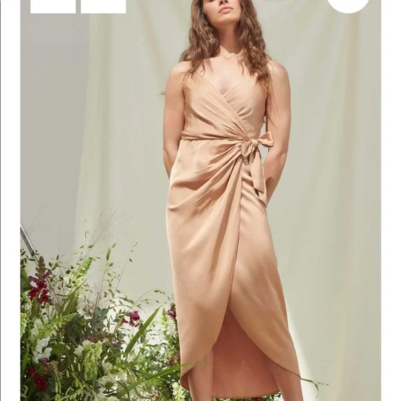 Liena Uk Dresses | Liena Satin Wrap Dress | Color: Cream | Size: 2 | Amberrrr_12's Closet Liena Uk Dresses | Liena Satin Wrap Dress | Color: Cream | Size: 2 | Amberrrr_12's Closet